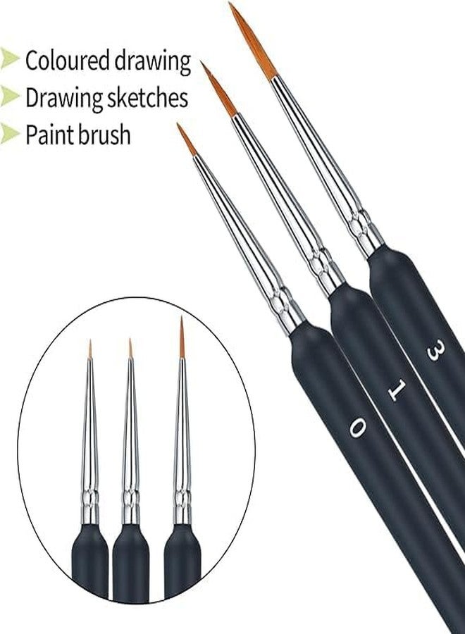 TRUJVE Wooden 11 Pcs Fine Detail Paint Brush Set for Acrylic Painting Drawing Craft Oil Nail Art Model Watercolor for Acrylic - Image 2
